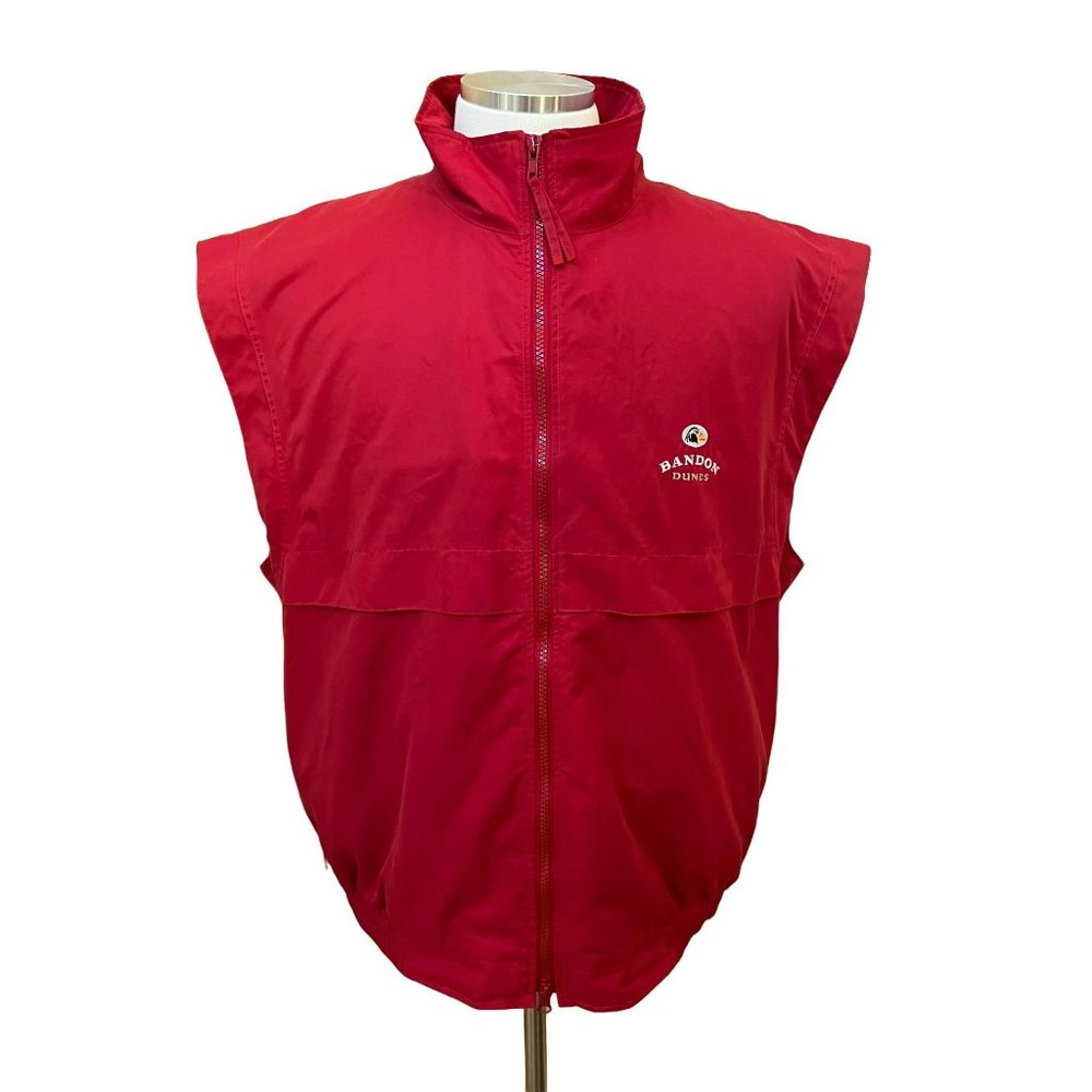 Forrester's Golf Men's Bandon Dunes Vest Red Sleeveless Zip Up Size Large